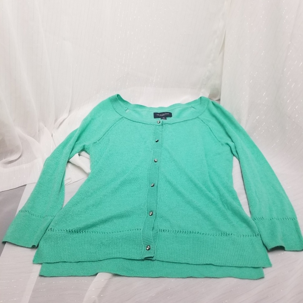 American Eagle Outfitters Women's Green Cardigan